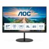 AOC Q27V4EA - 27 Inch QHD Monitor, 75Hz, 4ms, IPS, Adaptive Sync, Speakers, FlickerFree (2560x1440 @ 75Hz, 250cd/m², HDMI 1.4 x 1, DisplayPort 1.