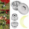 Universal Aluminium Grass Strimmer Head Trimmer Heads, String Set with Strimmer Line, Grass Brush Cutter Accessory Power Tools for Garden Lawn Pa