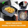 2Pcs Silicone Pot Double Air Fryer Liners Basket, Rack Accessories for Ninjas Dual Air Fryer, Oven, and Microwave