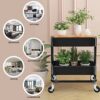 aasdf 2 Tier Rolling Cart Metal Utility Cart Easy Assemble Utility Serving Cart Sturdy Storage for Classroom Office Home Bedroom Bathroom,A2