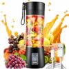 YurDoca Portable Blender, Mini Blender for Shakes and Smoothies, Personal Size Blenders with Rechargeable USB, 380Ml Traveling Fruit Veggie Juice