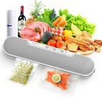 Vacuum Sealer, 4 in 1 Food Vacuum Sealer Machine for Sous Vide Cooking with 10Pcs Free Vacuum Bags Storage, Lightweight One-button Sealing/Vacuum