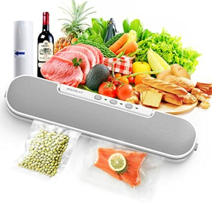 Vacuum Sealer, 4 in 1 Food Vacuum Sealer Machine for Sous Vide Cooking with 10Pcs Free Vacuum Bags Storage, Lightweight One-button Sealing/Vacuum