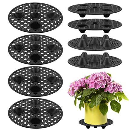 Erthree Plant Stand, 8pcs 7.9inch Heavy Duty Plant Level Pot Elevator, Flower Pot Stand Plant Holder Support Rack for Deck, Indoor, Outdoor, Gard