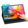 ZEUSLAP 15.6 Inch Touch Screen Portable Monitor, 1080P Second External Travel Touchscreen Portable USB-C Computer Monitor with Case & Speakers fo