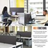Jhanw Desk Dividers Partitions for Office Desk, Portable Privacy Panel with Clamp, Sneeze Guard Desk Shield 36" x 24", Grey Office Dividers Parti