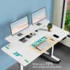 WOKA 55 x 28 Inch Electric Standing Desk with Wheels, Height Adjustable Stand up Desk with a Monitor Stand Riser, Standing Computer Desk with Mem