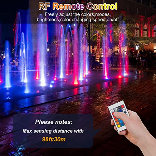 NATPOW Pond Lights, Mains Powered, RGB Underwater spot, Aquarium Lights with Remote Control, IP68 Waterproof, Multicoloured, Submersible, for Aqu