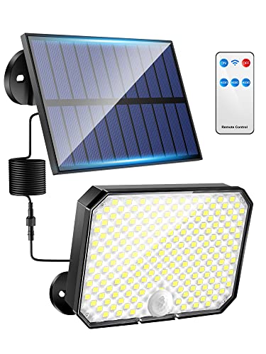 One Fire Solar Lights Outdoor Garden, 190LED 1500LM Solar Lights, 3 Modes & Remote Solar Security Lights Outdoor Motion Sensor, IP65 Garden Light