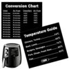 2pcs Air Fryer Cooking Times Chart Sticker,10.5x9.5cm Waterproof Air Fryer Conversion Chart Sticker,Kitchen Fryer Sheet Cooking Frying Time Refer