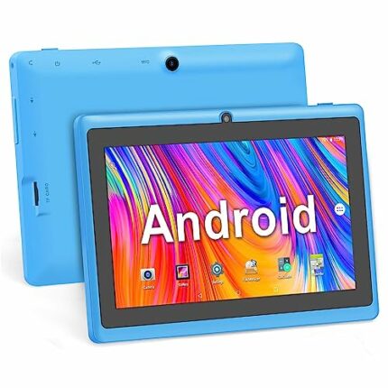 Haehne 7 Inch Tablet PC, Android 5.0 Quad Core A33, 1GB RAM 8GB ROM, Dual Cameras, Capacitive Touch Screen, Bluetooth, WiFi,Azure