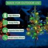 Upgraded 4-Pack Solar Christmas Tree Garden Stake Lights for Christmas Decorations, Solar Christmas Yard Stake Outdoor Waterproof Christmas Pathw