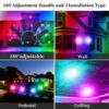 T-SUNUS 50W RGB LED Flood Lights, Colour Changing LED Security Light, 16 Colours & 4 Modes, UK 3-Plug & Remote Control, IP66 Waterproof, Outdoor
