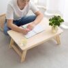 N/A Pine Wood Folding Laptop Desk Portable Lap Table For Study And Reading Home Lazy Bed Desk Home Furniture