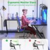 Cyclysio L Shaped Desk with Hutch, Reversible L-Shaped Gaming Desk with LED Lights and Power Outlets, Corner Computer Desk Gaming Desk with Stora