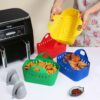 Silicone Air Fryer Liners 4pcs Set Dual Air Fryer with Gloves for Dual Air Fryer Xcui, Ninja Af400UK, AF451UK, Tower, Salter, Instant Vortex, Tef