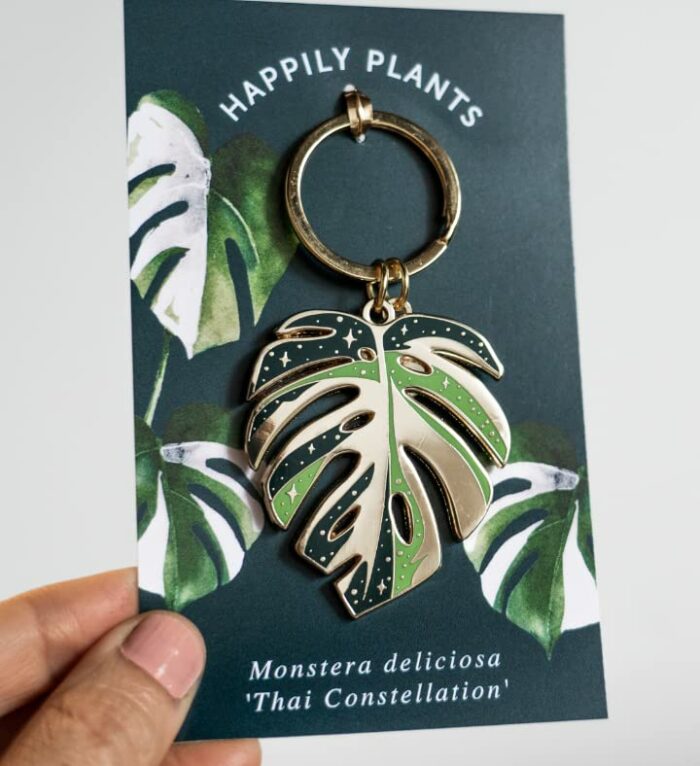 HAPPILY PLANTS Monstera Deliciosa Keychains, Plant Keychains