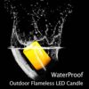 2 PCS 3" x4" Waterproof Outdoor Battery Operated Flameless LED Pillar Candles with Timer Flickering Plastic Resin Electric Decorative Light for L