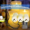Autbye Flameless Candles Electric with Rechargeable Battery (2019 Advanced Edition) Extra Bright Ivory 3 Pack 4" 5" 6" Dripless Real Wax Pillars