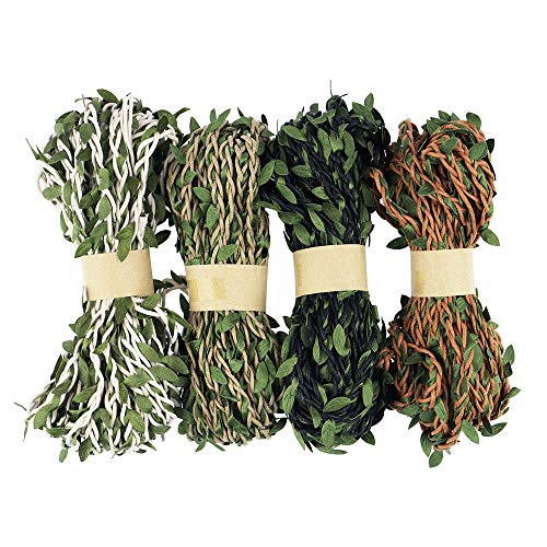 NOGAMOGA Jute Twine, 132 Feet Artificial Vine, Foliage Leaf Plant Garland for DIY Crafts, Wedding Decoration, Home, Garden Artworks and Crafts
