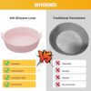 3 Layer Stainless Steel Air Fryer Rack,Air Fryer Accessories for Ninja,Tower,Reusable Air Fryer Silicone Liner,Kitchen Gloves,Air Fryer Silicone