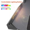 DESIGNA 60" Gaming Desk with RGB LED Lights, Large Z-Shaped Gaming PC Desk with Carbon Fiber Desktop Home Office Computer Game Desk Table for Gam