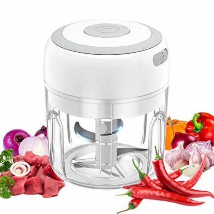 VOUM Mini Food Chopper Electric - Food Processor and Blender, USB Charging Portable Vegetable Fruit Meat Garlic Onion Ginger Chopper with 3 Sharp