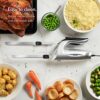 VonShef Electric Carving Knife With Two Serrated Blades For Multi-Purpose Use, Ergonomic Handle Plus Low Vibration & Noise For Your Comfort, Meat