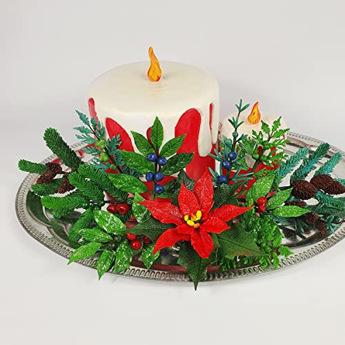 Flower Pro Winter Foliage Cake Decorating Silicone Mould by Katy Sue - Makes 6 Winter/Christmas Types of Leaf & Foliage: Larch, Yew, Laurel, Cede