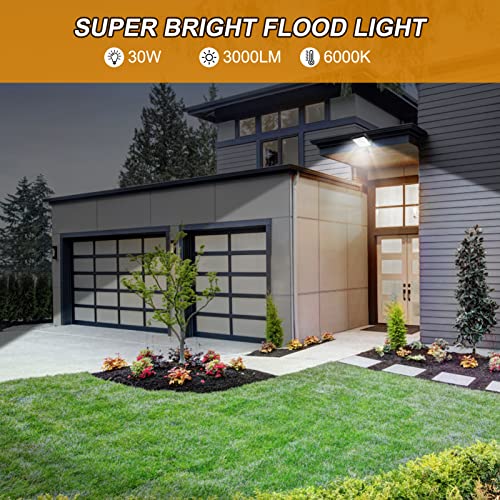 Immver 30W Security Lights Outdoor with IR Remote Control, PIR Motion Sensor, 3000LM 6000K Cool White LED Floodlights, IP66 Waterproof Wall Light