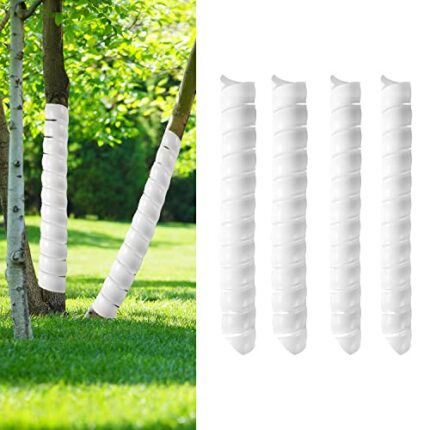 4pcs Tree Trunk Protectors, Plastic Spiral Tree Guards 2 Sizes Tree Bark Protectors for Protecting Saplings Plants from Rodents Deer Rabbit Mower