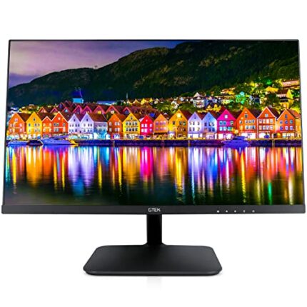 GTEK 24 Inch Frameless Computer Monitor, FHD 1080p LED Display, LCD Screen, HDMI VGA, 75Hz Refresh Rate, VESA Mountable, Low-Blue Light PC Monito