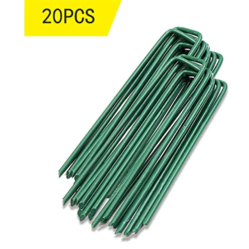 Juliyeh Yica Garden Staples Galvanized Ground Pegs Gardening Stakes Pins Spikes for Landscape Securing Lawn Farm Weed Barrier Grass Fabric Nettin