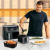 Yumuwind Air Fryer Accessories, Set of 8 for Ninja Dual Air Fryer AF300UK AF400UK & 7.6L-9.5L, Including Silicone Air Fryer Liner & Dual Air Frye