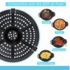TOPINCN Air Fryer Replacement Grill Pan, 6.1 Inch Universal Nonstick Coating Crisper Plate Air Fryer Rack Air Fryer Replacement Parts, Air Fryer