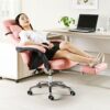 n/a Modern Home Office Chair Vegan Leather Upholstered Executive Conference Stylish Design Adjustable Mid-Back Ergonomic Desk Chair