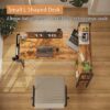 SiliBamb 47 Inch Computer Desk for Home Office, Small L Shaped Desk with Shelves, Corner Desk with Storage, Home Office Desks, Writing Study Desk