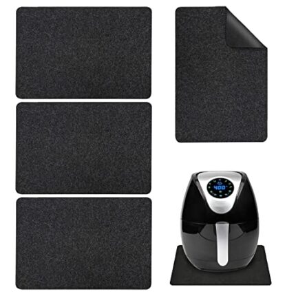 4 Pcs Heat Resistant Mat for Air Fryer, VEGCOO Silicone Table Mat with Kitchen Appliance Slider Function, Kitchen Countertop Heat Protector Mat f