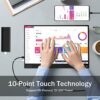 ZEUSLAP 15.6 Inch Touch Screen Portable Monitor, 1080P Second External Travel Touchscreen Portable USB-C Computer Monitor with Case & Speakers fo