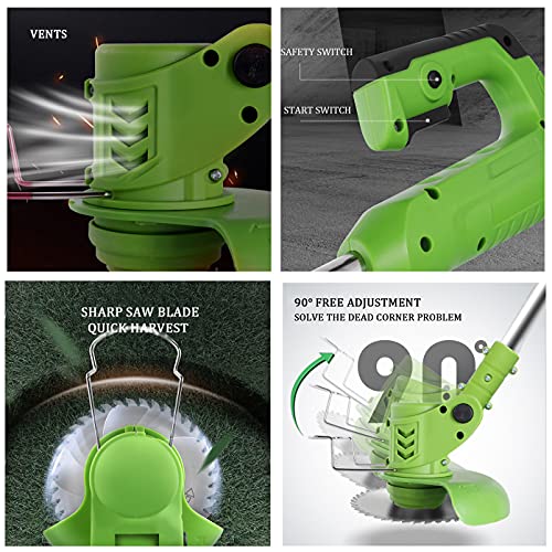 FSCLJ Electric grass trimmers portable lawn mower, farm household cordless lawn trimmer garden pruning tool, 12v / 24v battery pack and charger i