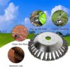 6'' Grass Trimmer Cutter Head for Garden Lawn Mower, Strimmer Wire Brush Head with Knotted Wire, Universal Solid Steel Wire Wheel for Brush Cutte