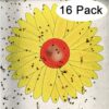16PCS Window Fly Traps, Sunflower Style Window Fly Stickers, Fruit Fly Trap Insect Flies Wasp Pest Killer - 4 Packs x 4 Traps Each Package