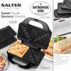 Salter EK2143 3-in-1 Snack Maker - Deep Fill Waffle Iron, Sandwich Panini Press & Toastie Maker, Interchangeable Non-Stick Plates, 900W, Indicato