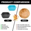 2pcs Air Fryer Liners,Silicone Air Fryer Liner,Heat Resistant Non-Stick Mats for Oven, Air Fryer Accessory for Home Kitchen (grey blue)