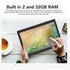 Tablet 10 inch Android 11, 2 GB RAM 32 GB, Expand to 512GB, 1080 IPS Screen, Octa Core 1.6Ghz, Dual Camera, Bluetooth WiFi GPS Supported, 2G Phon
