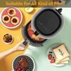 2PCS Non-Stick Air Fryer Liners 8Inch Heat Resistant Round Reusable Silicone Air Fryer Mats for Kitchen Baking Food (Black+Red)