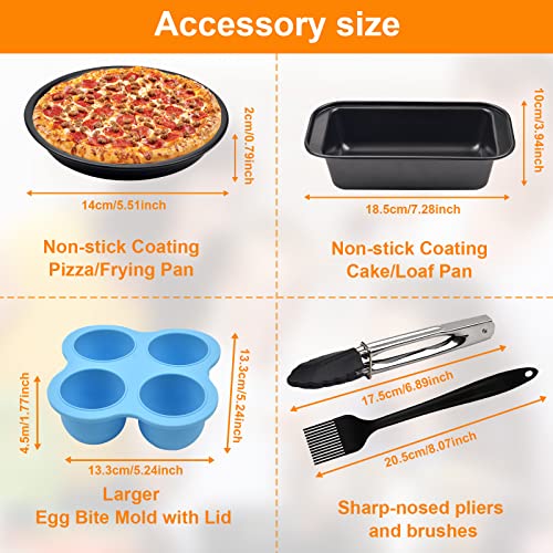 Pipihome Dual Air Fryer Accessories 8 Pcs, Nonstick Double Basket AirFryer Accessory Compatiable for Ninja Foodi AF300UK/AF400UK, Instant Vortex,