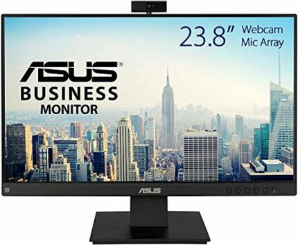 ASUS BE24EQK Business Monitor â€“ 23.8 Inch, Full HD, IPS, Frameless, Full HD Webcam, Mic Array, Flicker free, Low Blue Light, HDMI