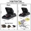 Trisiki 4 Pack Upgraded Rat Trap, Mouse Trap for Various Sizes of Rodents, High Sensitive Large Snap Trap that kills instantly, Reusable Heavy Du