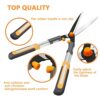 AIRAJ Hedge Shears Set, Professional Garden Shears, Hedge Clippers for Trimming Bushes and Fences, Manual Hedge Trimmer with SK-5 Serrated Blades